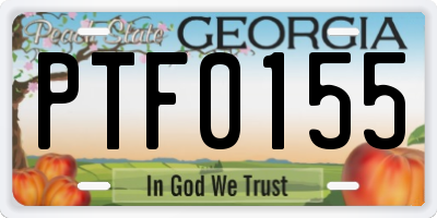 GA license plate PTF0155