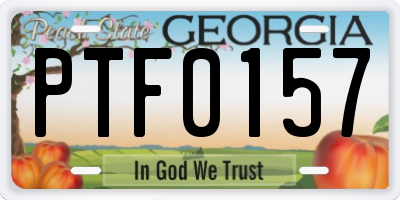 GA license plate PTF0157