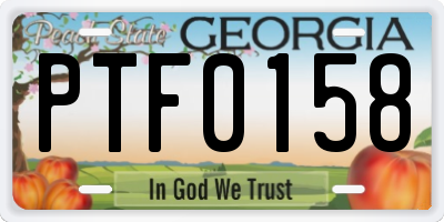 GA license plate PTF0158