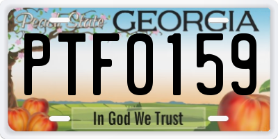 GA license plate PTF0159