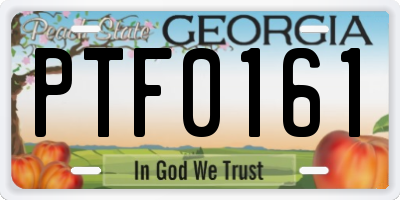 GA license plate PTF0161