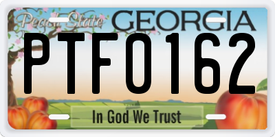 GA license plate PTF0162