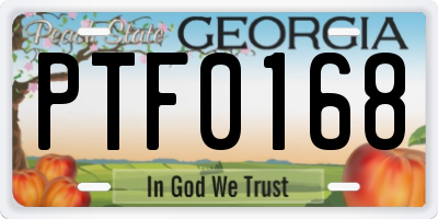 GA license plate PTF0168