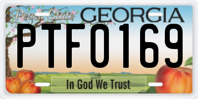 GA license plate PTF0169