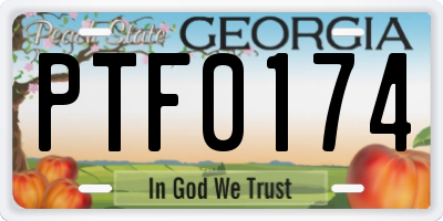 GA license plate PTF0174