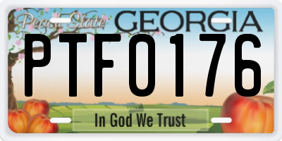 GA license plate PTF0176