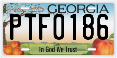 GA license plate PTF0186