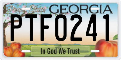 GA license plate PTF0241