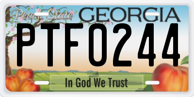 GA license plate PTF0244