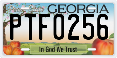 GA license plate PTF0256