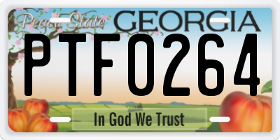 GA license plate PTF0264