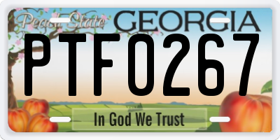GA license plate PTF0267