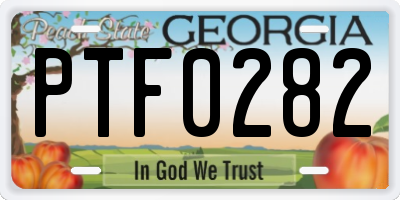 GA license plate PTF0282