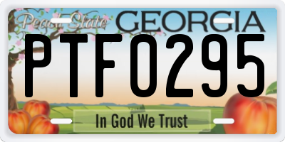 GA license plate PTF0295