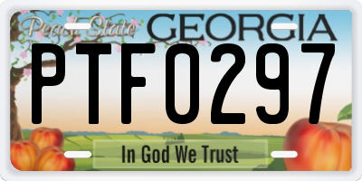 GA license plate PTF0297