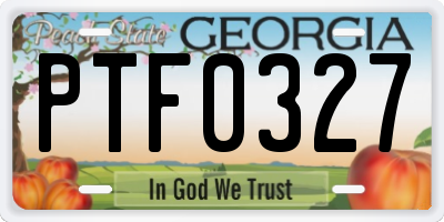 GA license plate PTF0327