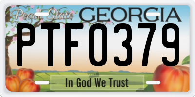 GA license plate PTF0379