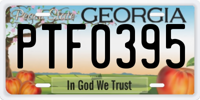 GA license plate PTF0395
