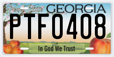 GA license plate PTF0408