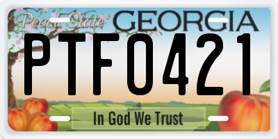 GA license plate PTF0421