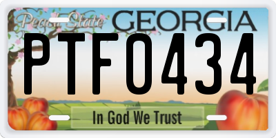 GA license plate PTF0434