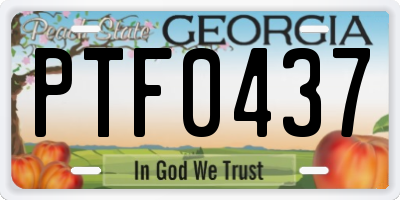 GA license plate PTF0437
