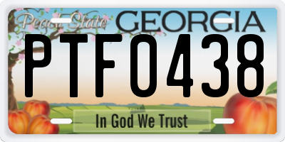 GA license plate PTF0438