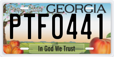 GA license plate PTF0441