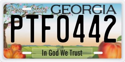 GA license plate PTF0442