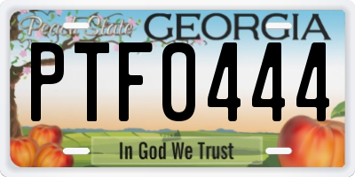 GA license plate PTF0444