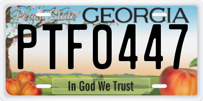 GA license plate PTF0447