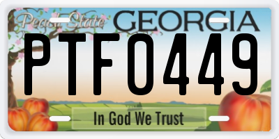 GA license plate PTF0449