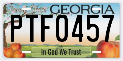 GA license plate PTF0457