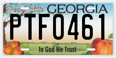GA license plate PTF0461
