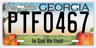GA license plate PTF0467