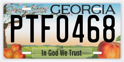 GA license plate PTF0468