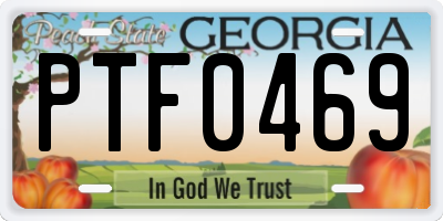 GA license plate PTF0469