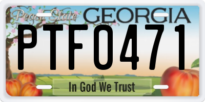GA license plate PTF0471