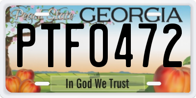 GA license plate PTF0472