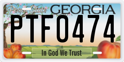 GA license plate PTF0474