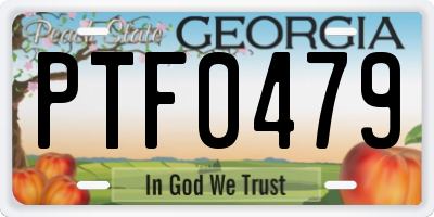 GA license plate PTF0479