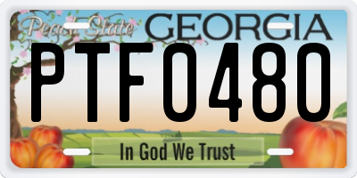 GA license plate PTF0480