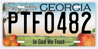 GA license plate PTF0482