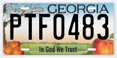 GA license plate PTF0483