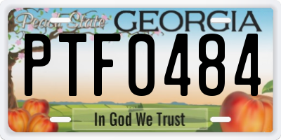 GA license plate PTF0484