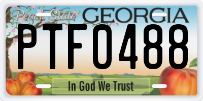 GA license plate PTF0488