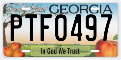 GA license plate PTF0497