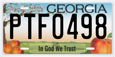 GA license plate PTF0498