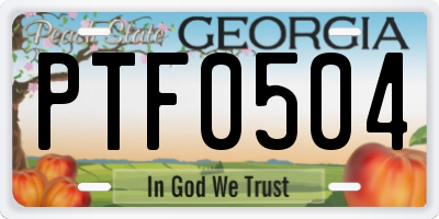 GA license plate PTF0504