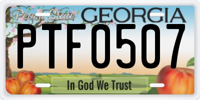 GA license plate PTF0507